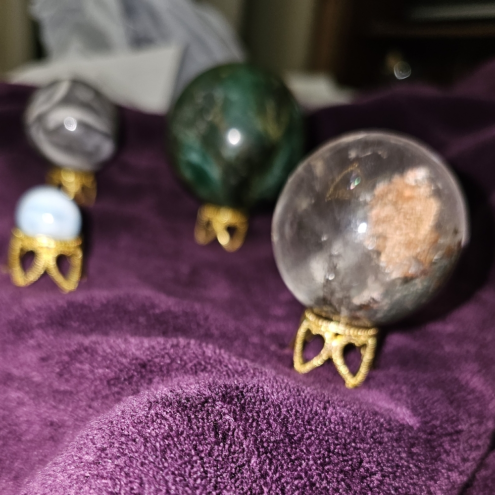 6, medium-small gold crown sphere holders, 1.8 mm in diameter, New! - Picture 6 of 7